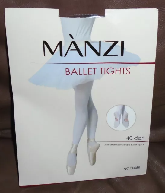 MANZI 1-3 Pairs Women's Girl's Dance Tights Convertible Transition Ballet  Tights 40D