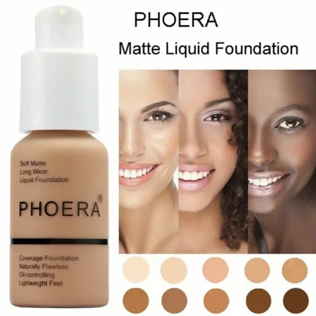 PHOERA® Soft Matte Full Coverage Liquid Foundation Concealer Longlasting Makeup 2