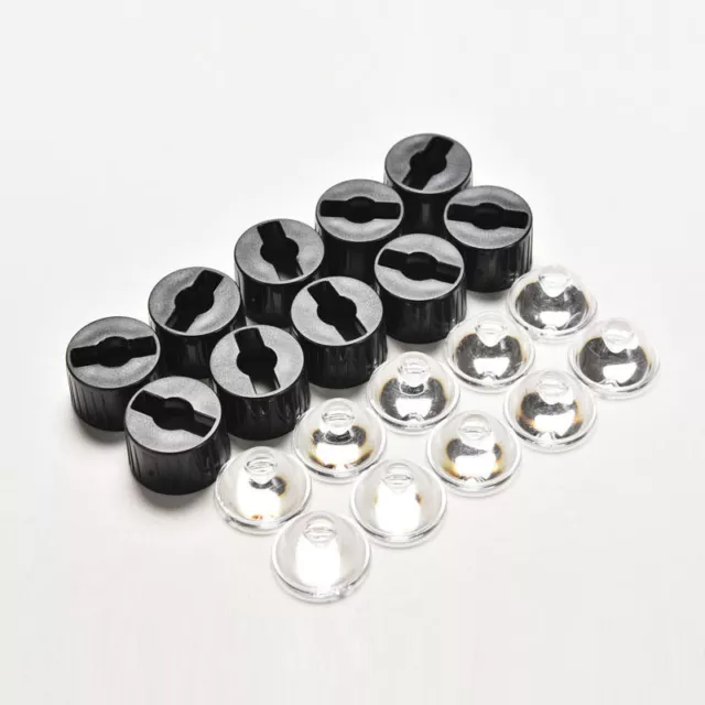 10X 5degree led Lens for 1W 3W High Power LED with screw 20mm Black holde NfH..b