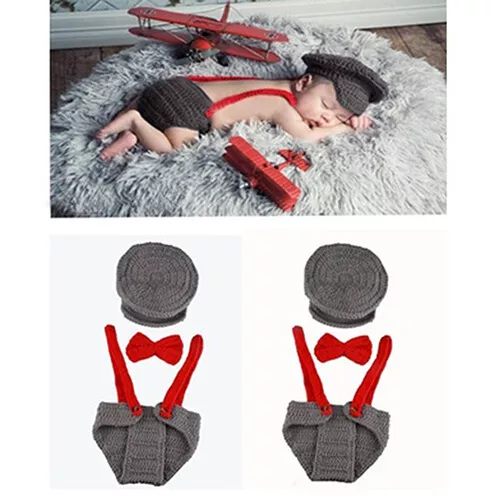 Newborn Photo Props Baby Boy Girls Crochet Knit Costume Photography Prop Outfits