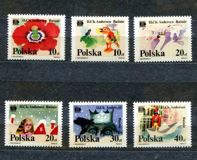 Briefmarken, Polen, Polska, Kpl Satz, Ch. Andersen, Fi 2977-82, 1987, postfrisch