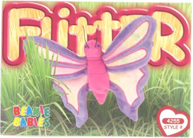 TY Beanie Babies BBOC Card Series 4 Common Flitter the Butterfly NM/Mint