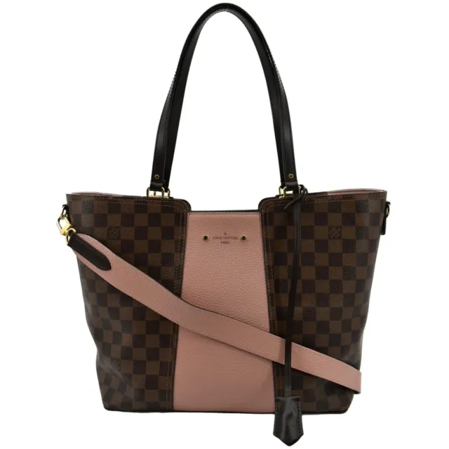 Louis Vuitton Jersey Tote N44022 Creme Brown Damier Top Zip Shoulder Bag