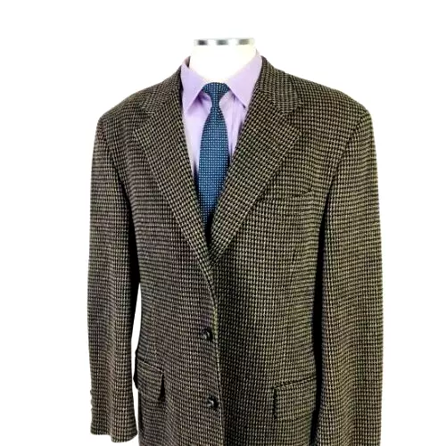 44L Mickey Spatz Lubiam Spa Italy Mens 3 Button Wool Cotton Blazer Sport Coat