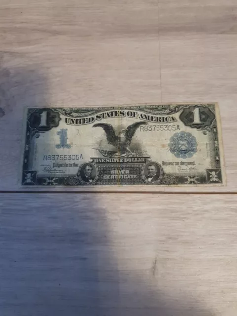 USA - 1 Dollar "Black Eagle" silver certificate 1899!! A 1905