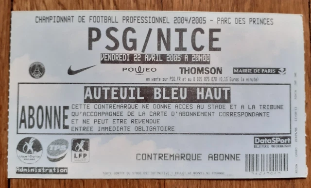 Lot De Programmes De Match PSG – Saison 2004/2005 – Paris