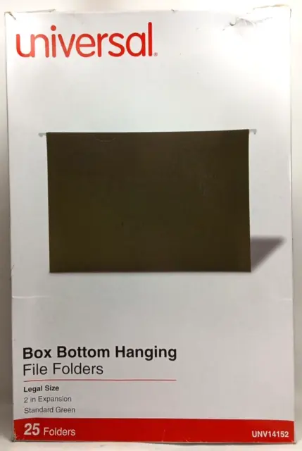 Universal UNV14152 1/5-Cut Tab Box Bottom Hanging File Folders Legal Size (25)