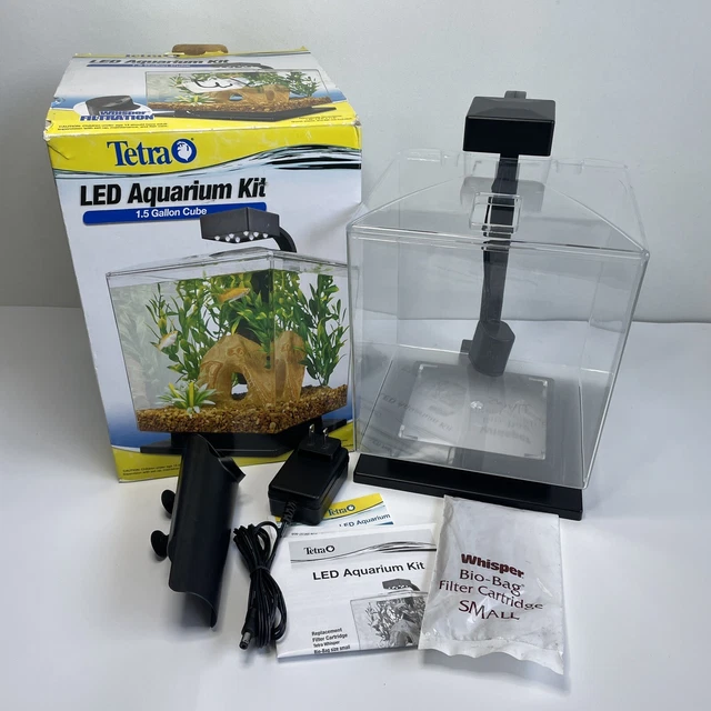 TETRA LED Aquarium Kit 1.5 Gallon Cube Tank with Whisper Filter (OPEN BOX)