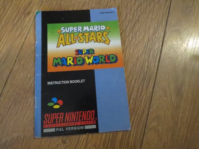 Super Mario All Stars World super nintendo Snes Manuale Pal