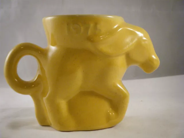 Frankoma Democrat Donkey Mug - Autumn Yellow 1975  New Old Stock