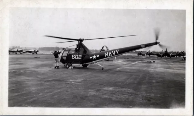 Sikorsky Hoverfly Hos-1 Helicopter Us Navy Original Vintage Edgar Deigan Photo 2