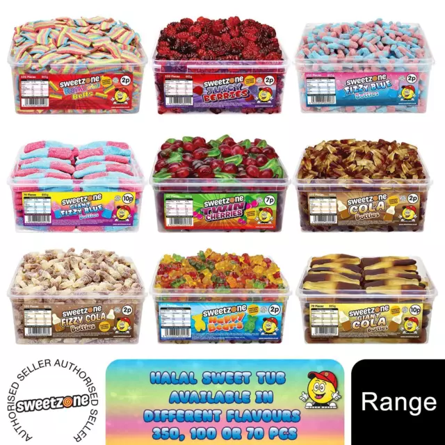 Sweetzone Halal Gaint Sweet Tub in Different Flavours & Shapes 70, 100 or 350Pc