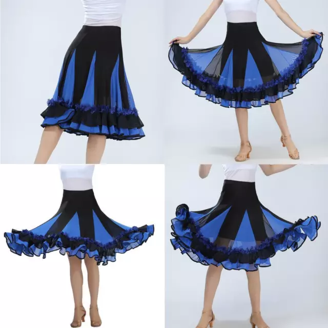 Flamenco Ballroom Waltz Danse Grande Jupe Swing Tulle Costume Moderne