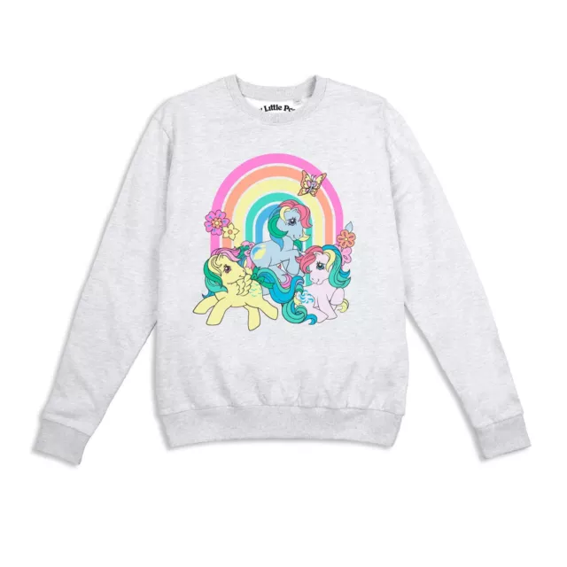 My Little Pony Womens Sweatshirt Rainbow Pony Group Jumper Top S-XL Official