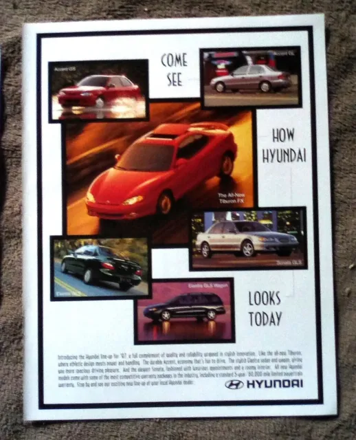 1997 Hyundai Tiburon Sonata Accent Elantra Full Model Lineup  Print Ad
