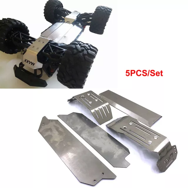 For 1/10 MAXX RC Truck Stainless Steel Chassis Armor Skid Plate Guard 5X