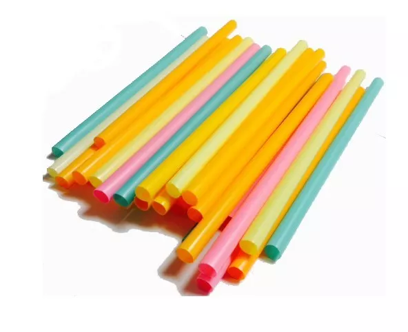 9 " Extra Wide Assorted Wrapped Neon Milkshake and Smoothie Straws-350ct