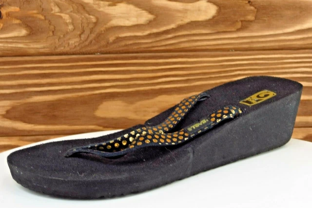 Teva Size 9 M Black Flip Flop Synthetic Women Sandal Shoes
