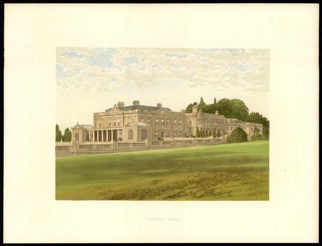 1885 Original Antique Print -  View of GUNTON PARK Suffield Norfolk  (MH91)
