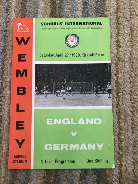 England v Germany - 1967/68 - Schools International - Match Day Programme