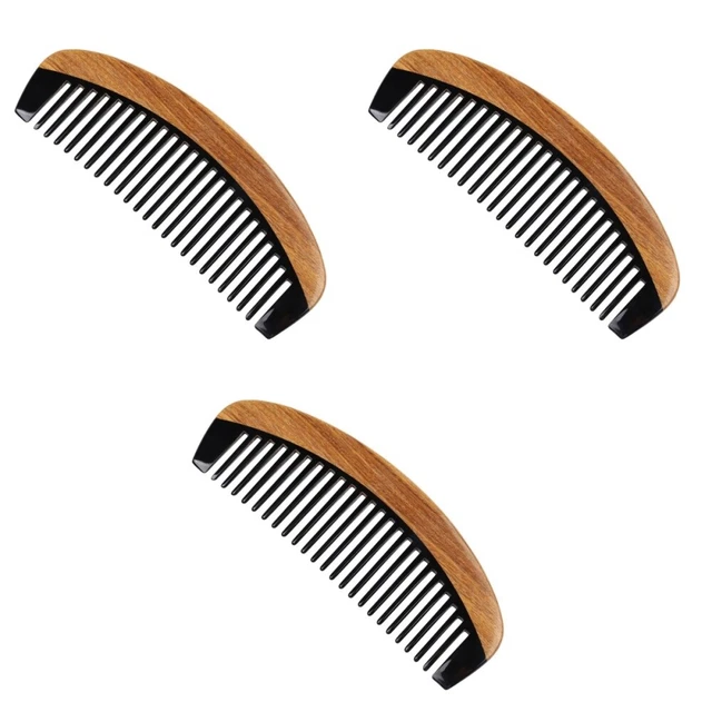 3pcs Horn Comb Teeth Wide Tooth Detangling Comb Anti-Static Horn Long Combs