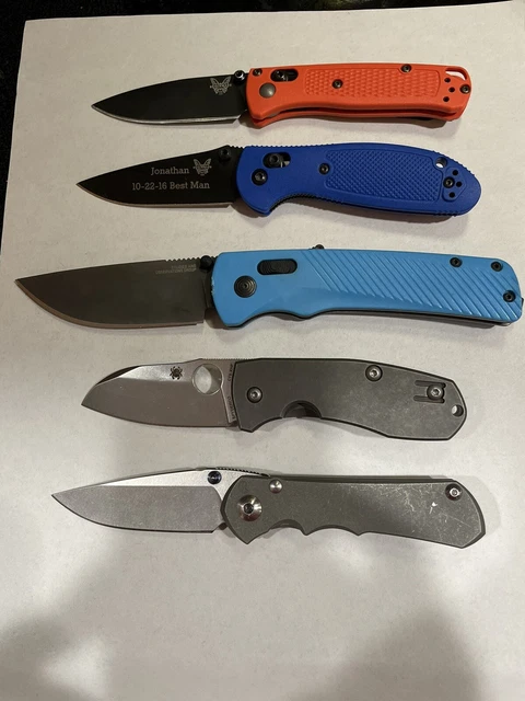 Chris Reeve Small Inkosi   Spyderco Techno 2  SOG Benchmade 5 Used Knives
