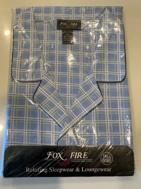 Genuine Big and Tall Fox Fire Men's Long Pajamas, 5XT/6XT, Light Blue Squares Genuine Big and Tall Fox Fire Men's Long Pajamas, 5XT/6XT, Light Blue Squares