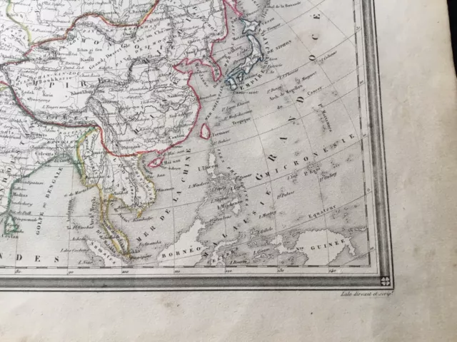 Carte 1840 Asie Asie China Japan Corea Vuillemin Geographie Antique MAP 19thC 3