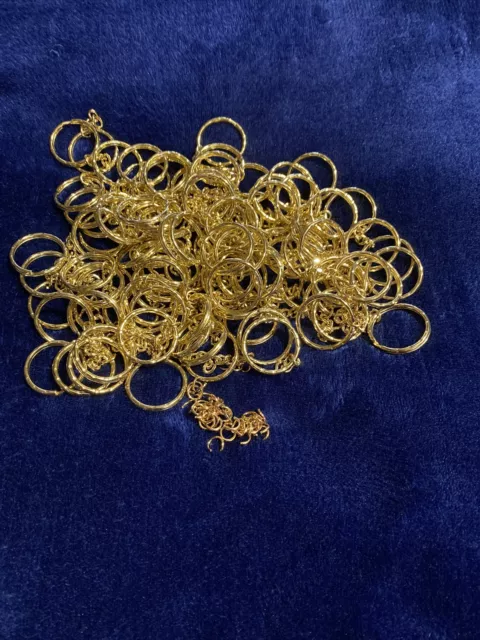 100 Keyring Blanks Gold Tone Key Chains Split Rings 4 Link Chain Lot New DIY
