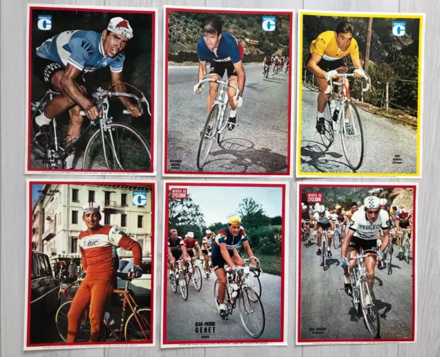 MIROIR DU CYCLISME 1968-1969 Lot de 6 ENCARTS couleurs 105 106 113 118 120 121