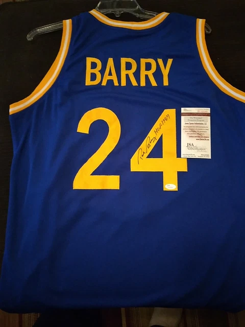 Signed RICK BARRY Golden State Warrior Custom Jersey/ HOF/ JSA COA