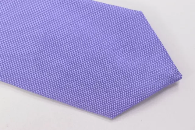 Luciano Barbera NWT Neck Tie In Textured Solid Light Purple Silk Made In Italy