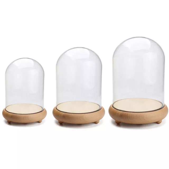 Small/Large Glass Display Bell Dome Cloche With Base Gift Jar Centerpiece Stands