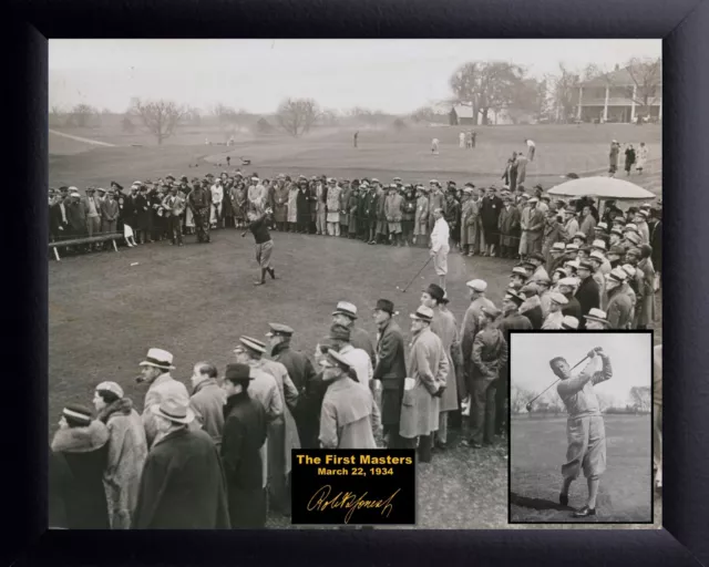 16 x 20 Framed Print  Bobby Jones tees off first hole for the first Masters