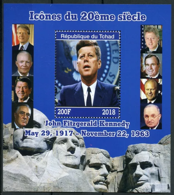 Chad 2018 MNH JFK John F Kennedy 1v M/S US Presidents Famous People Stamps