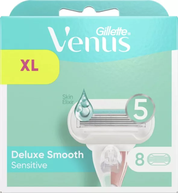 Gillette Venus Deluxe Smooth Sensitive Rasierklingen neue Formel ,XL-Pack 8.Stk