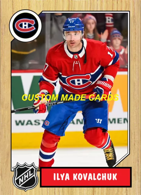 Retro Wood Grain Style CUSTOM MADE HOCKEY CARDS Series 7 104 Different YOU PICK