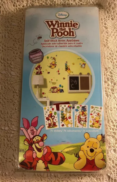 Disney Winnie the Pooh Self-Stick Room Appliques, 76 Stickers, Removable