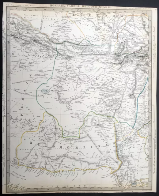 1835 SDUK Antique Large Map of Pakistan, Afghanistan Parts of Iran & India