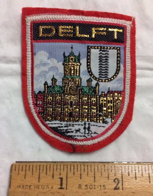 Delft Holland The Netherlands Cathedral Church Souvenir Woven Felt Patch