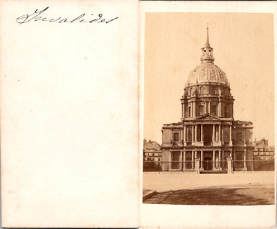 Paris La place de la Concorde CDV vintage albumen carte de visit Teruel France 