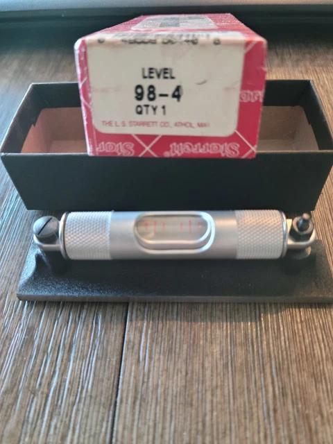 Starrett 98-4 Machinists’ Level with Ground and Graduated Vial, 4" Length