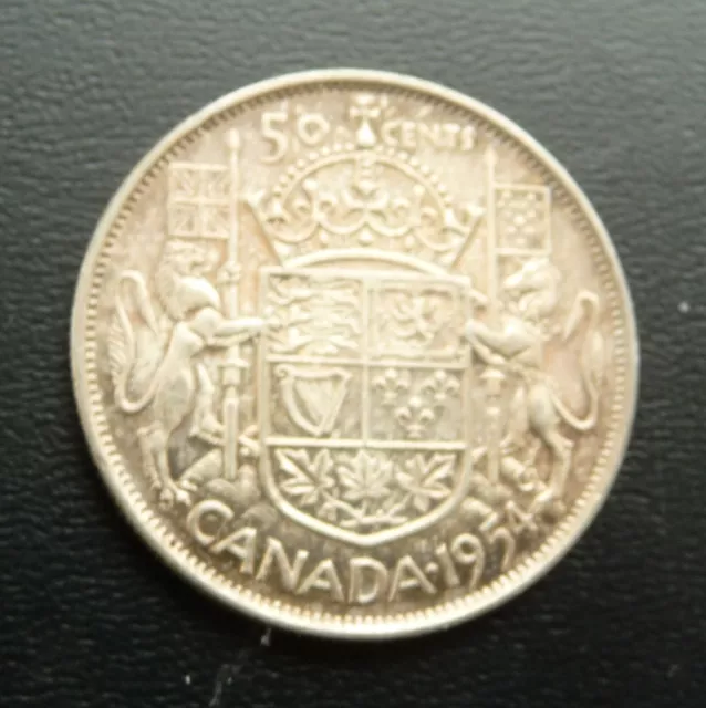 1954 Canada🍁 50 Cents  Silver Half Dollar Coin, VF or Better  Very Nice Coin!!