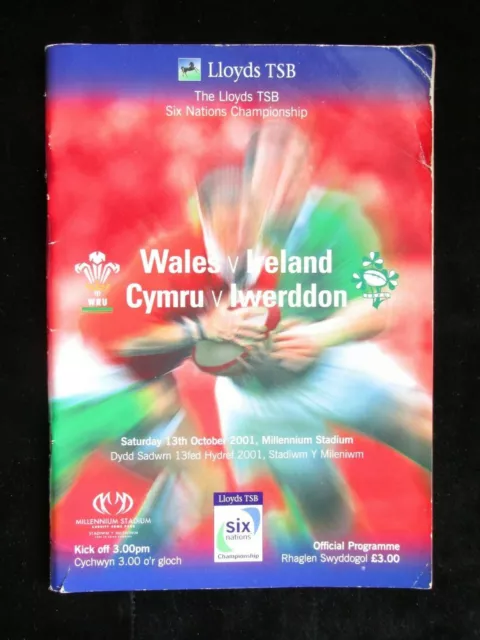 Wales v. Ireland 13th Oct 2001 Rugby Union Six Nations Programme