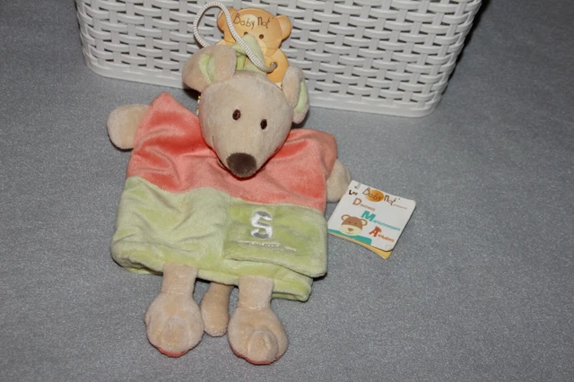 Doudou Babynat Souris Marionnette Vert Orange S Comme 100% Neuf Etiquette