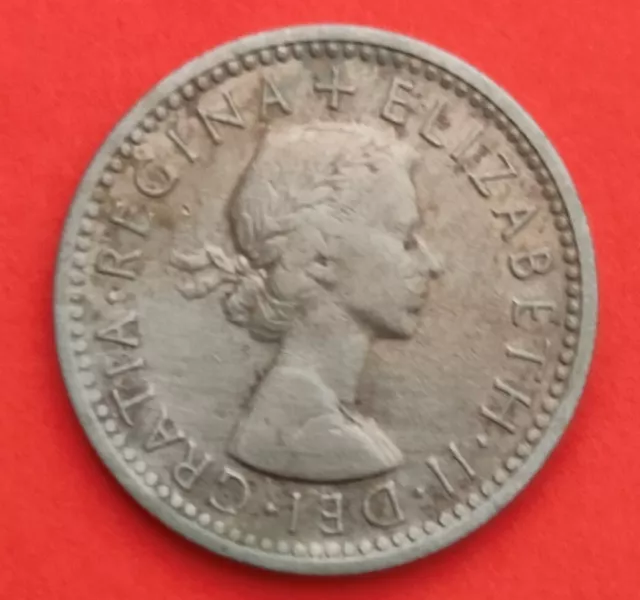Moneta  Regno Unito ,  Six  Pence del  1961  ,  circolata