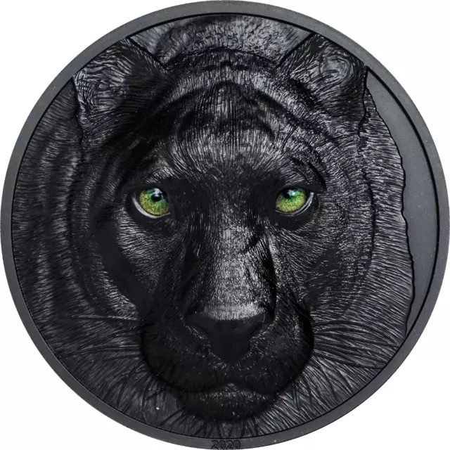 2020 Palau $10 Black Panther Hunters by Night 2 oz Silver Coin - KR39