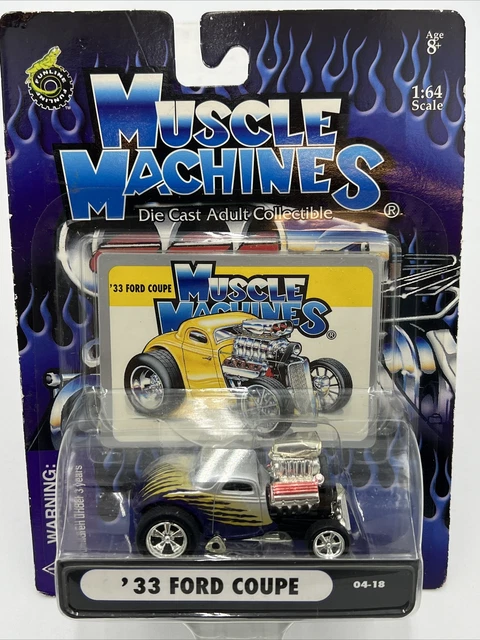 MUSCLE MACHINES 1933 Ford Hot Rod Coupe 1:18 Scale Diecast