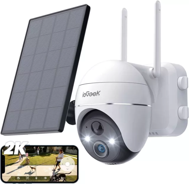 ieGeek Outdoor 360° PTZ Security Camera 2K Wireless WiFi Battery CCTV IR Cam UK