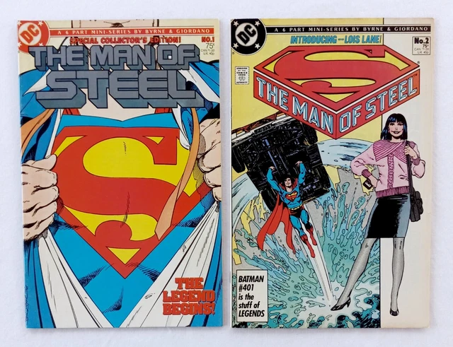 Superman The Man Of Steel #1 & #2 - 1986 First  Comic Variant Cover. John Byrne.